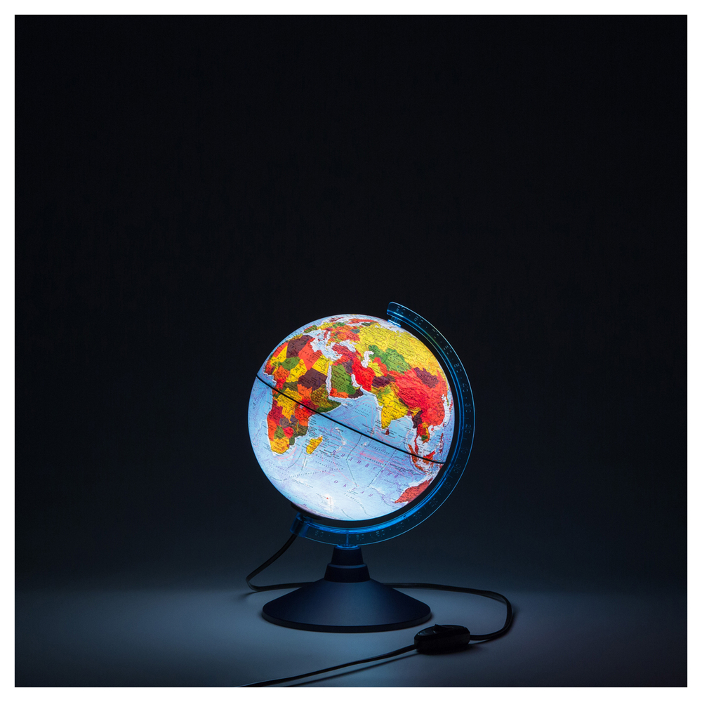 Глобус физико-политический Globen, 21см, с подсветкой на круглой подставке