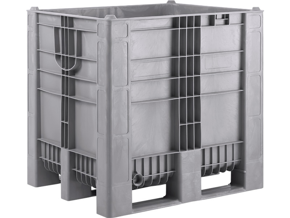 BoxPallet 1200х1000х1140 сплошной, на 3-х полозьях, арт. C-Box 1210 S (1140) серый, код: 23857