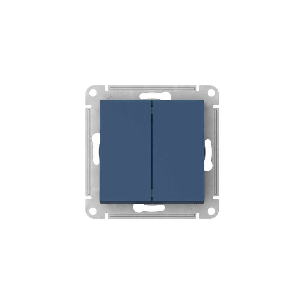 ATLASDESIGN 2-клавишный ПЕРЕКЛЮЧАТЕЛЬ, сх.6/2, 10АХ, мех., быстрозажим. клем., АКВАМАРИН