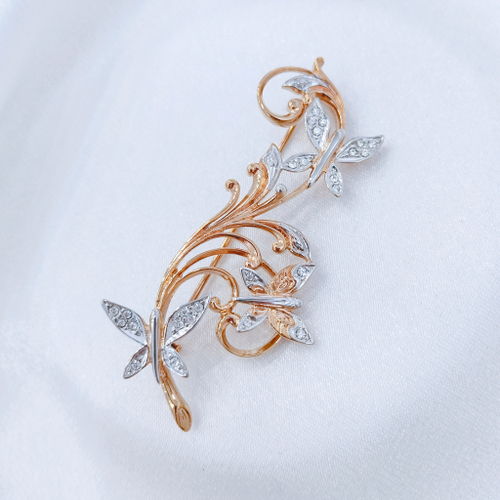 "Ино" брошь в золотом покрытии  из коллекции "Бабочки" от Jenavi с замком булавка