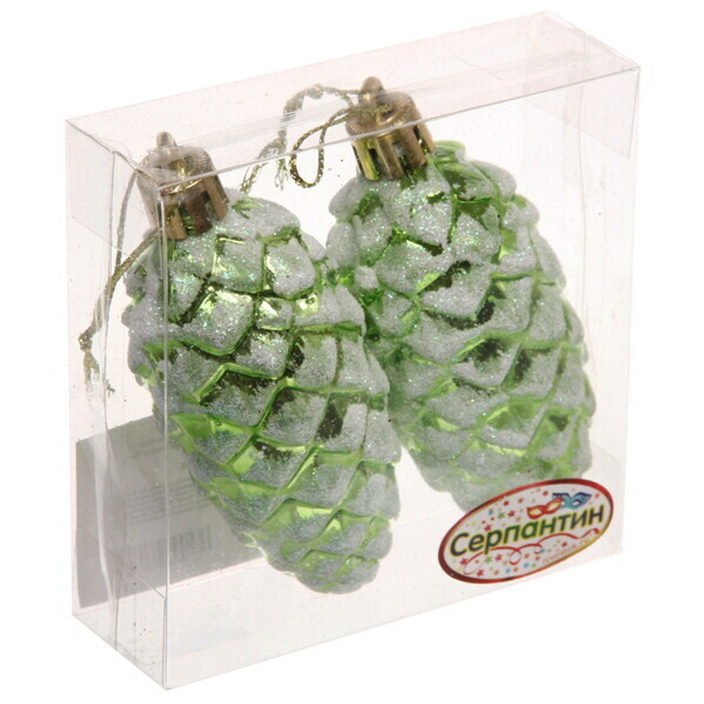 Ёлочные игрушки «Таинственное очарование» Шишки 9 см (набор 2шт), салатовый