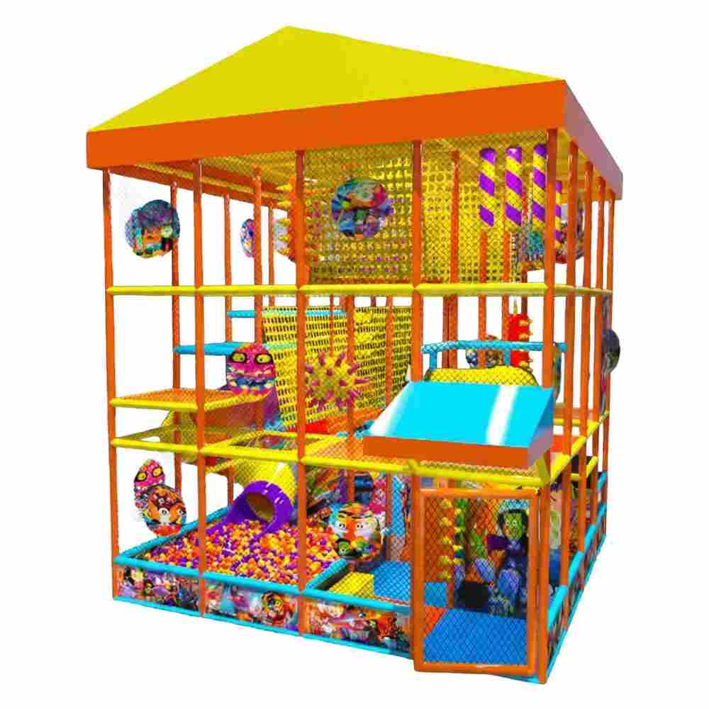 Детский уличный игровой лабиринт с крышей «Солнечный домик» 4,92×4,92×5,4 м