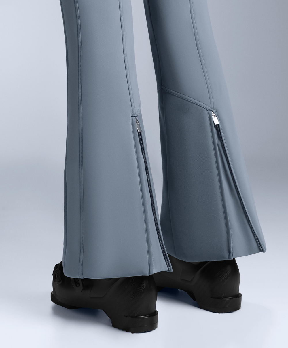 OYSHO Водонепроницаемые расклешенные эластичные брюки SKI с высокой посадкой, серо-голубой