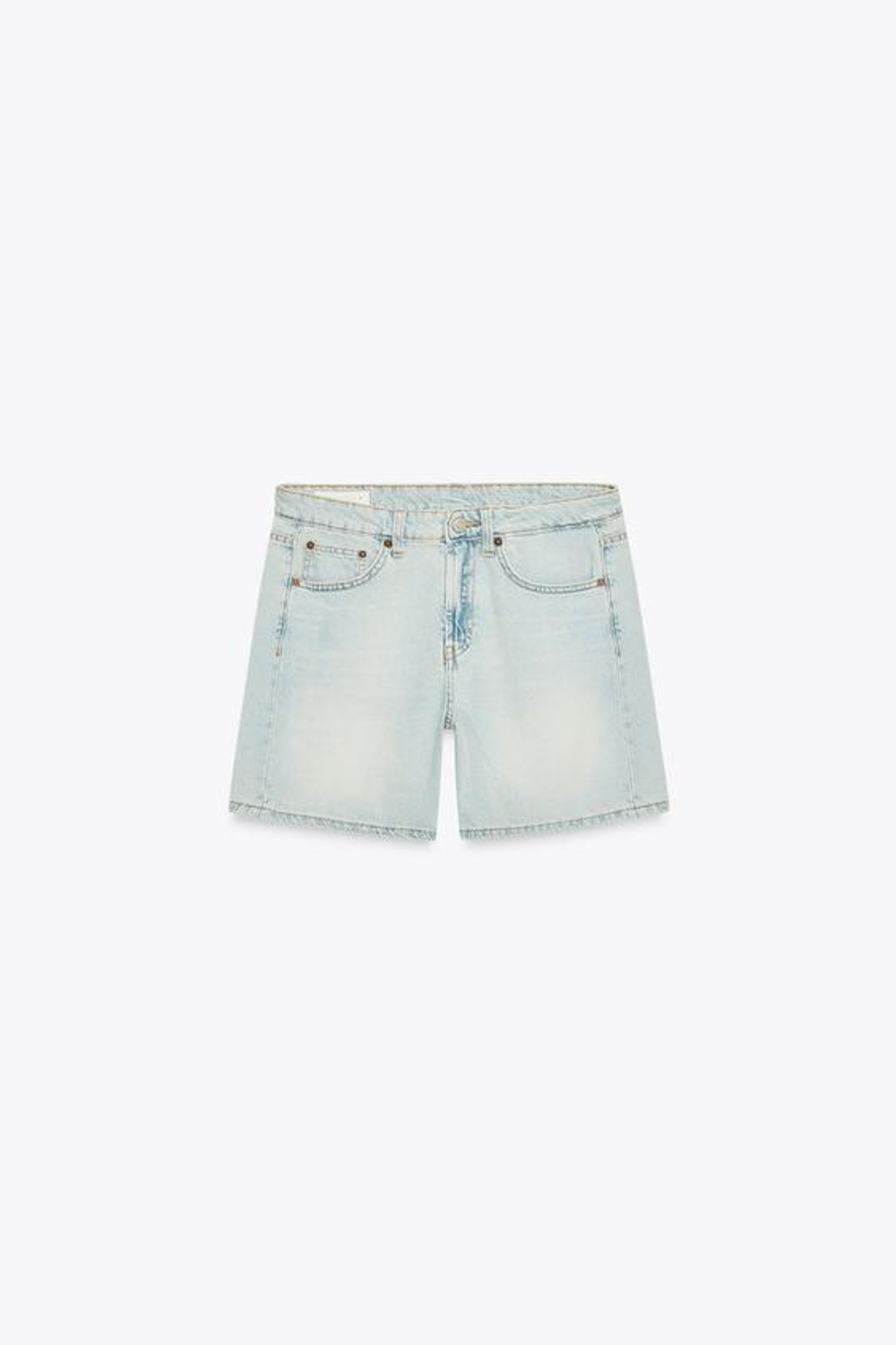 ZARА ДЖИНСОВЫЕ БЕРМУДЫ TRF СО СРЕДНЕЙ ПОСАДКОЙ, ГОЛУБОЙ
