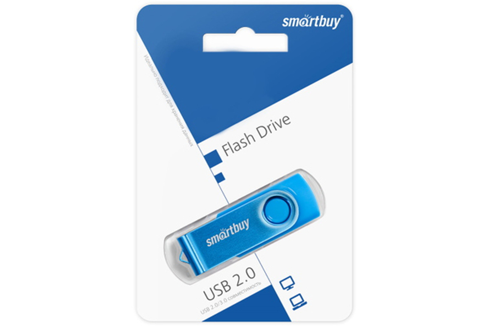 USB Флешка 32GB SmartBuy Twist Series, USB 2.0, голубая