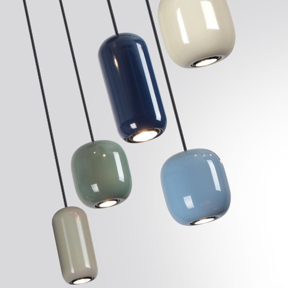 5053/7 PENDANT ODL24 000 цвет слонов.кости/мультиколор/металл Подвес GU10 LED 7*4W OVALI