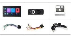 Автомагнитола сенсорная 7" 2DIN (Carplay, Android Auto, Bluetooth, USB, AUX, Mirror Link)