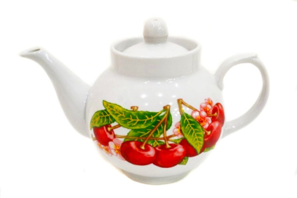 Чайник фарф завар 700 мл Рубин Вишня