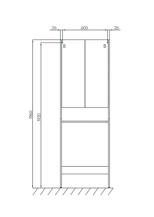 Шкаф для стиральной машины AQUATON ЛОНДРИ 60 белый глянец (1A260503LH010)