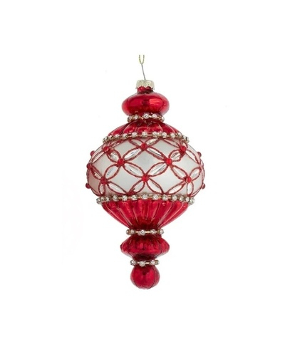 Елочная игрушка Сосулька в серебряной сетке N22, 16см, стекло