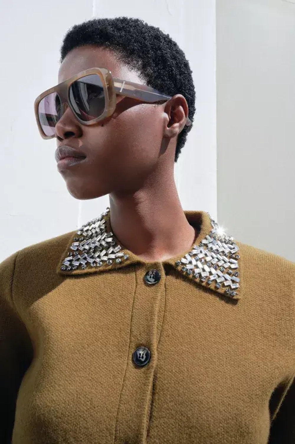 ZARA КАРДИГАН ИЗ 100% ШЕРСТИ С ДЕКОРАТИВНЫМИ ДЕТАЛЯМИ НА ЛАЦКАНАХ, ТЕМНЫЙ ХАКИ