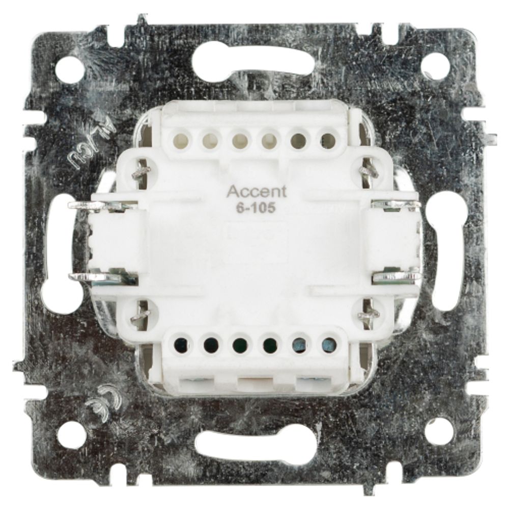 Выключатель Intro Accent 6-105-01 двойной с подсветкой, 10А-250В, IP20, СУ, AL/CU, белый | Intro