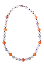 Бусы из серого агата и сердолика