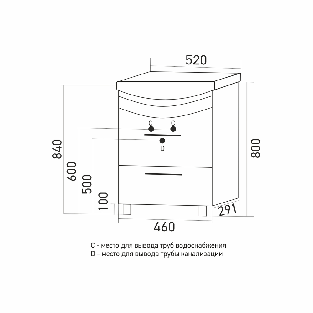 Тумба д/ванной "РАДУГА-52" зеленая под раковину Альфана-52 (ОК)