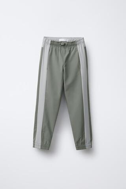 ZARA БРЮКИ ИЗ ВЫСОКОТЕХНОЛОГИЧНОЙ ТКАНИ С ЛАМПАСАМИ, СВЕТЛО-ЗЕЛЕНЫЙ