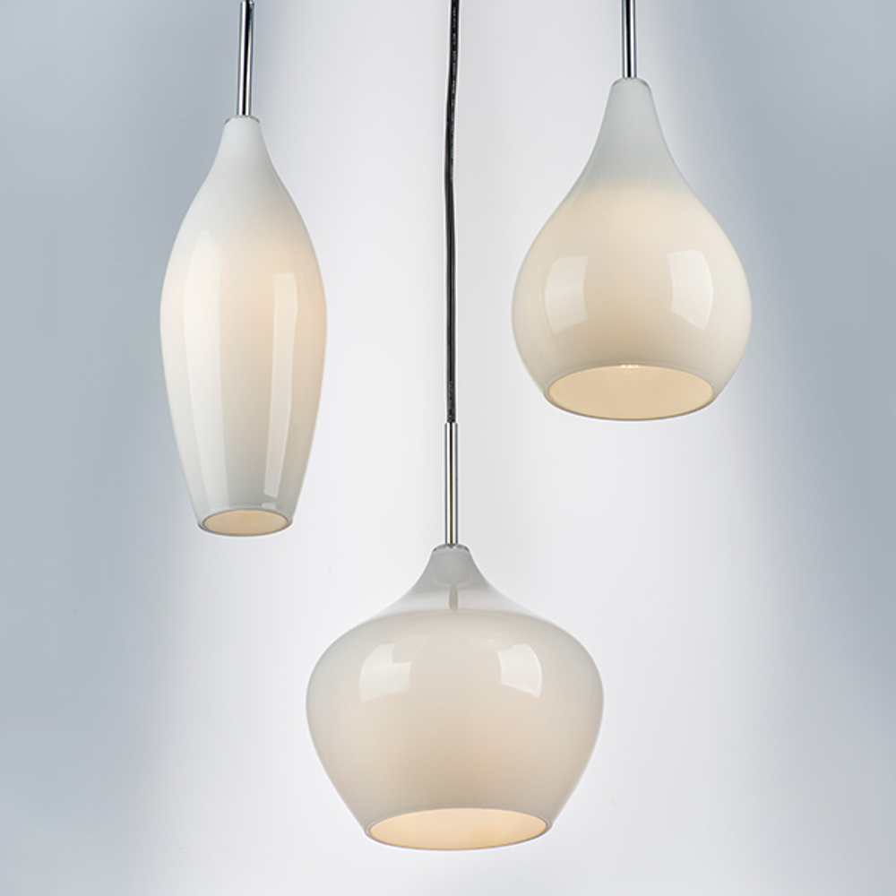 803050 Подвес PENTOLA 3х40W E14 ХРОМ/БЕЛЫЙ