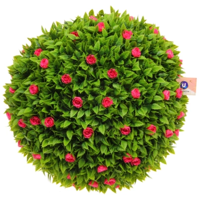Искусственное растение шар «Самшит» цветы розовые D-45см Ultramarine