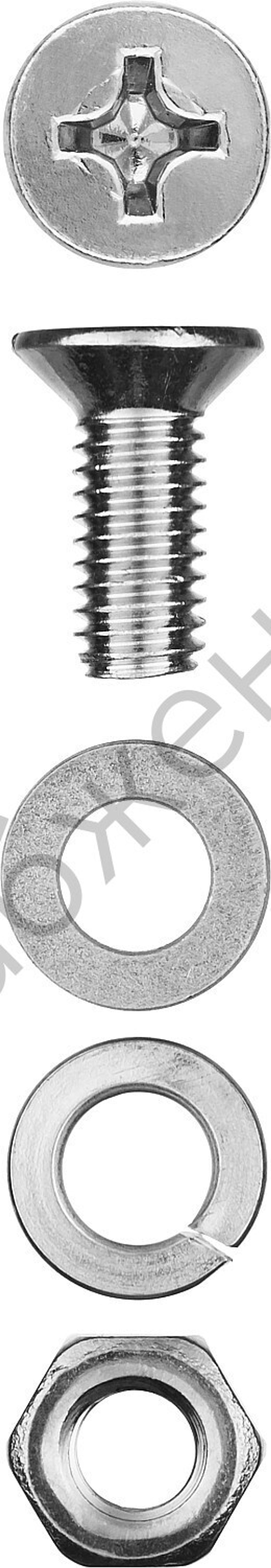 ЗУБР DIN 965 M4 x 16 мм, винт с гайкой и шайбами, 30 шт (303456-04-016)