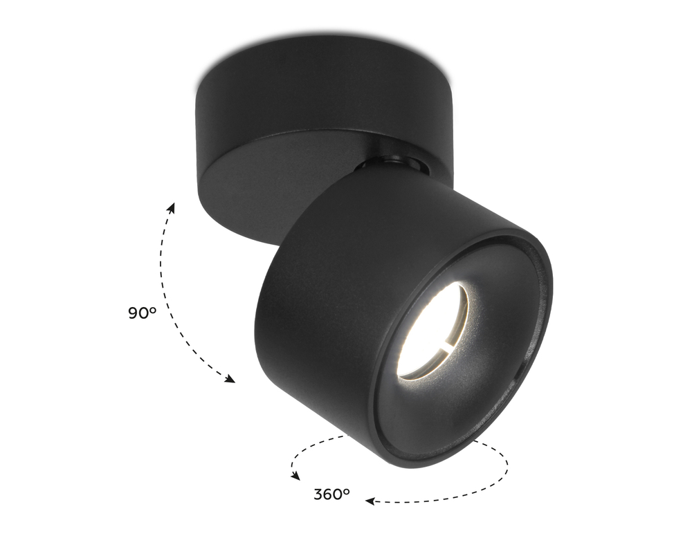 Накладной поворотный светодиодный светильник TN269 SBK черный песок LED 4200K 7W D75*83