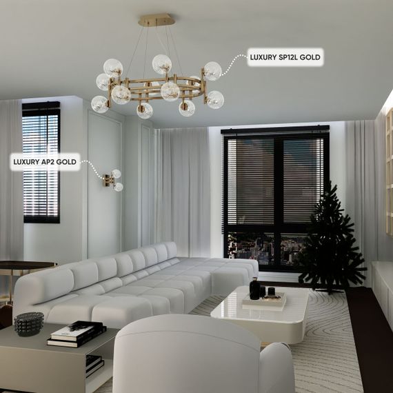 Подвесная люстра Crystal Lux Luxury SP12L Gold