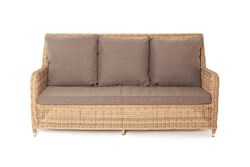 "Гляссе" диван трехместный из искусственного ротанга, цвет соломенный
