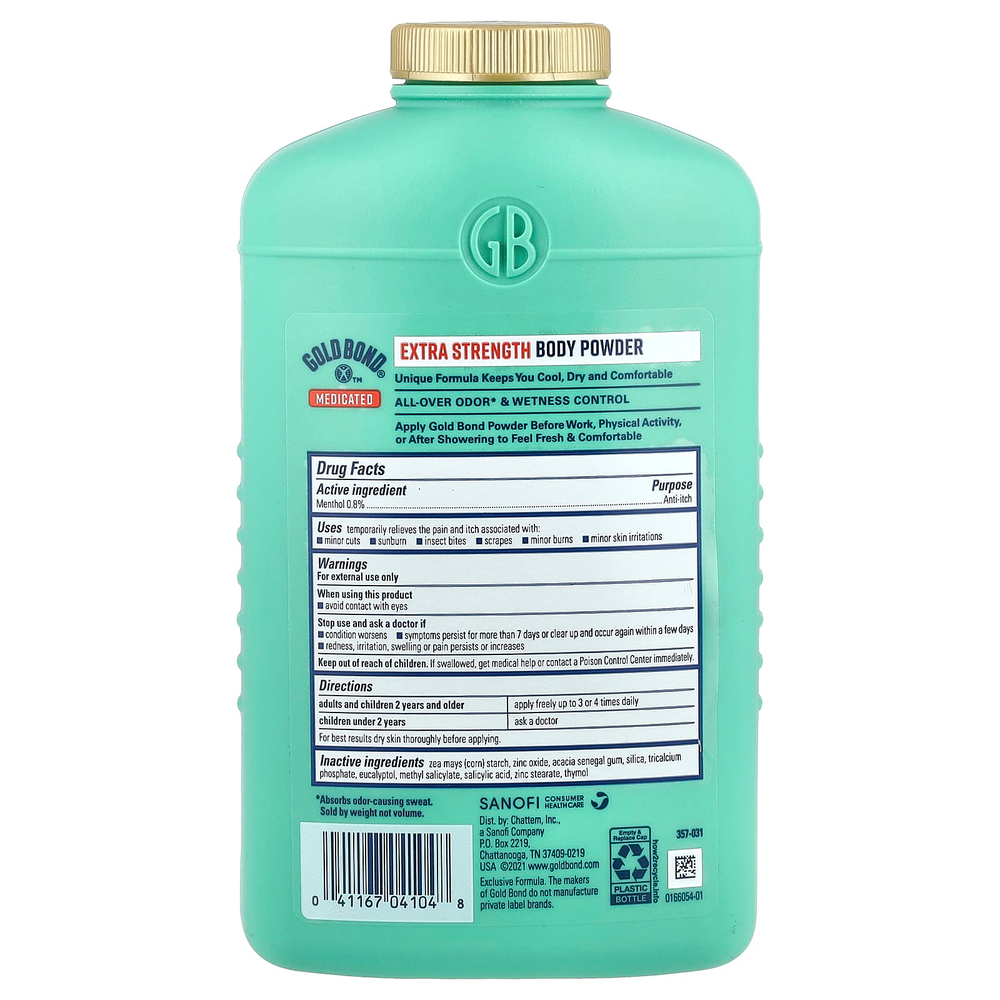 Gold Bond, лечебная пудра для тела, формула тройного действия, 283 г (10 унций)