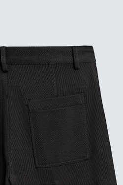 ZARA БРЮКИ FLARE FIT ИЗ САРЖИ, ЧЕРНЫЙ