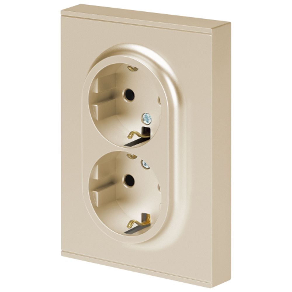 Розетка ЭРА Arktik 16-2104-04 двойная с заземлением 2X2P+E Schuko 16А-250В шампань | Эра Arktik