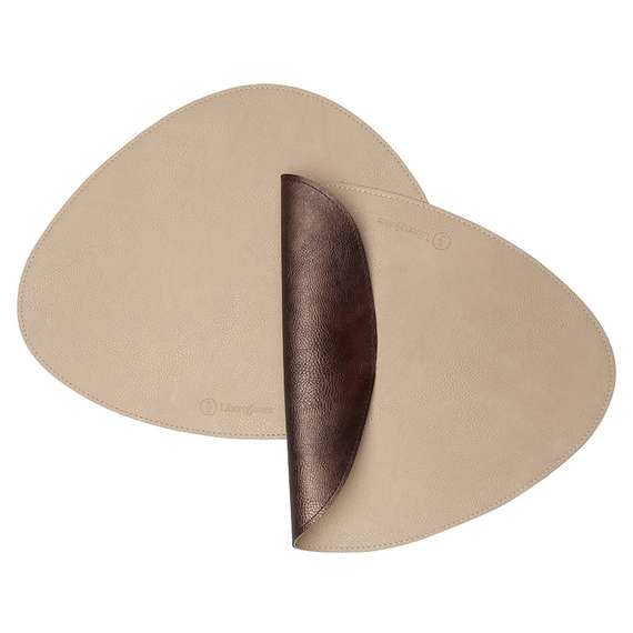 Набор из 2-х двухсторонних сервировочных салфеток drop, 33х41 см, шоколадный/бежевый