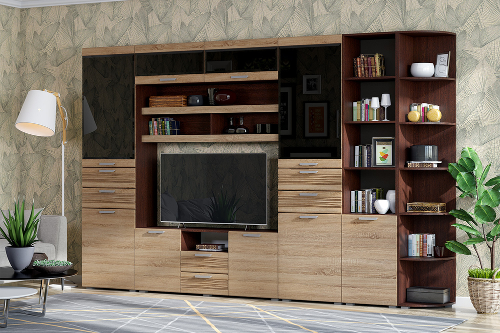 Тумба ТВ Асти ТБ-006, Дуб сонома, Венге