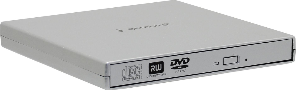 Привод DVD RAM & DVD±R/RW & CDRW Gembird DVD-USB-02-SV USB2.0 EXT (RTL)