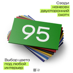 Табличка с номером 95 на дверь квартиры, для офиса, кабинета, аудитории, склада, зеленая 120х70 мм, Айдентика Технолоджи