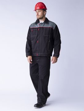 Костюм "Флагман-Фаворит-2" полукомбинезон (т.серый/серый)