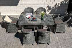 "Равенна" плетеное кресло из искусственного ротанга, цвет графит