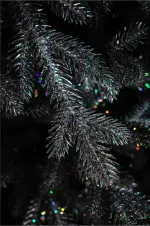 Искусственная черная елка «Фэнтези» (Литая хвоя с блестками) от 1,5 м до 2,5 м