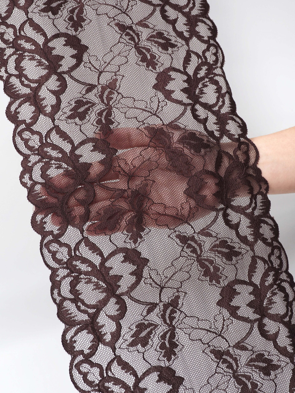 Эластичное кружево для белья цвет шоколад ширина 22 см