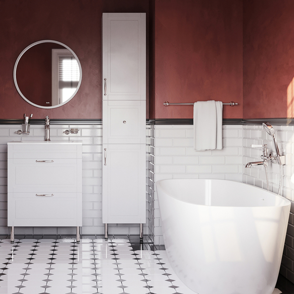 Тумба с умывальником IDDIS Oxford, напольная, 60 см, белая, OXF60W0i95K