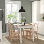 Стол обеденный - IKEA PINNTORP, 125х75х75 см, дерево светло-коричневый/белый, ПИННТОРП ИКЕА