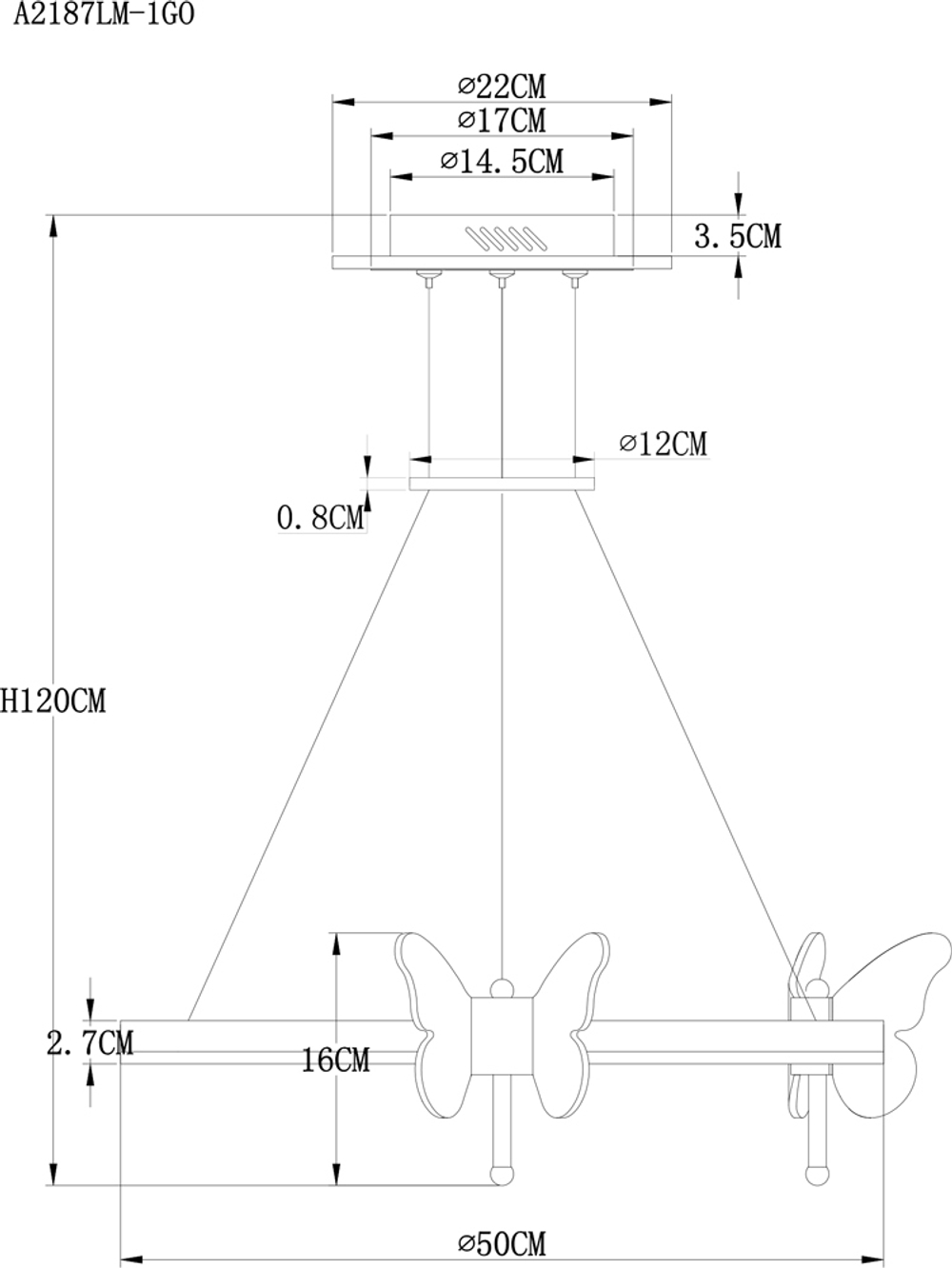 Подвесной светильник Arte Lamp Darcy A2187LM-1GO