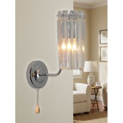 Бра светильник Rivoli Ifa 1063-401 настенный 1хЕ14 40 Вт хрусталь с выключателем | Хрусталь