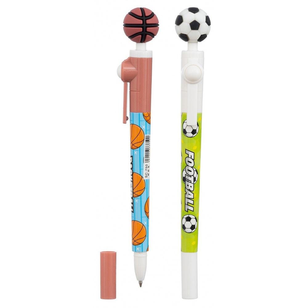 Ручка шариковая, Basir, синие чернила, гироскоп, серия "Мяч", 36 шт