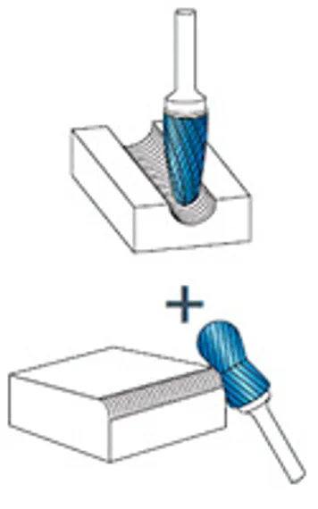 Комбинированная борфреза Karnasch Curve + Парабола с закругленной головкой