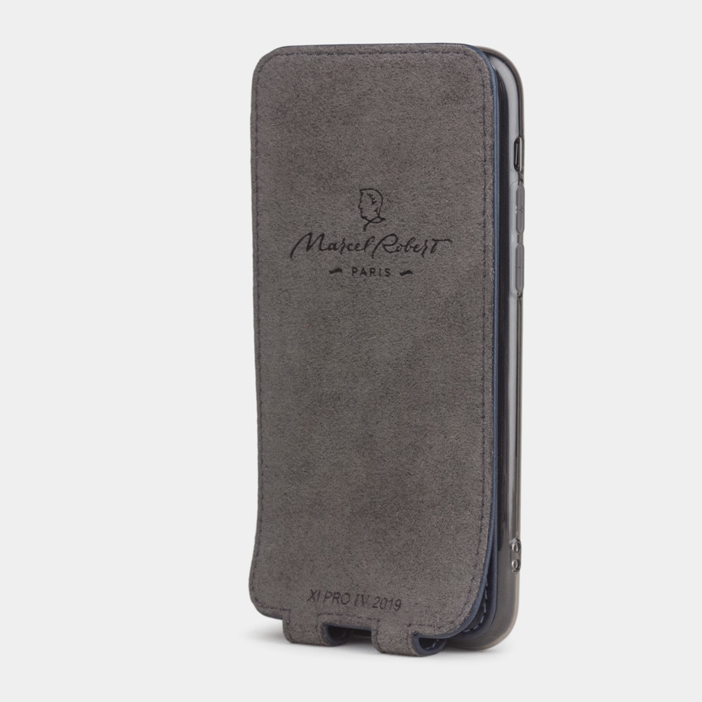 Чехол для iPhone 11 Pro Max из натуральной кожи теленка, цвета индиго