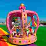 Детская электрическая карусель «Корона Принцессы» розовая, 6 мест