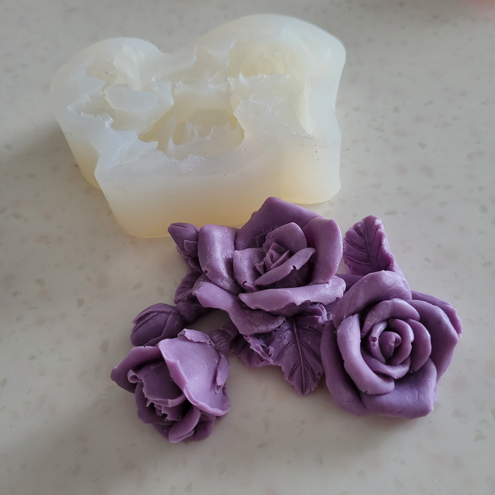 (Ликвидация) Молд 3D Композиция Роза 80*75*20 мм