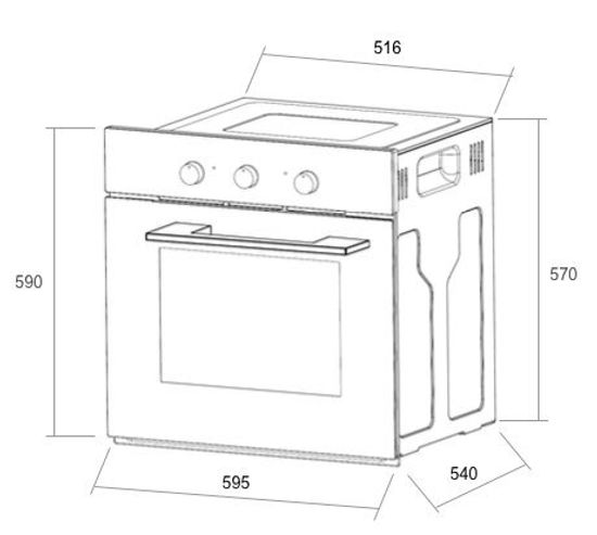 Электрический духовой шкаф LORE EO 5M-2G белое стекло