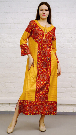 Платье "Расписная прялка", по мотивам росписи стариной русской прялки