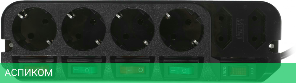 Сетевой фильтр Most ARG-Ч 3 6 розеток черный