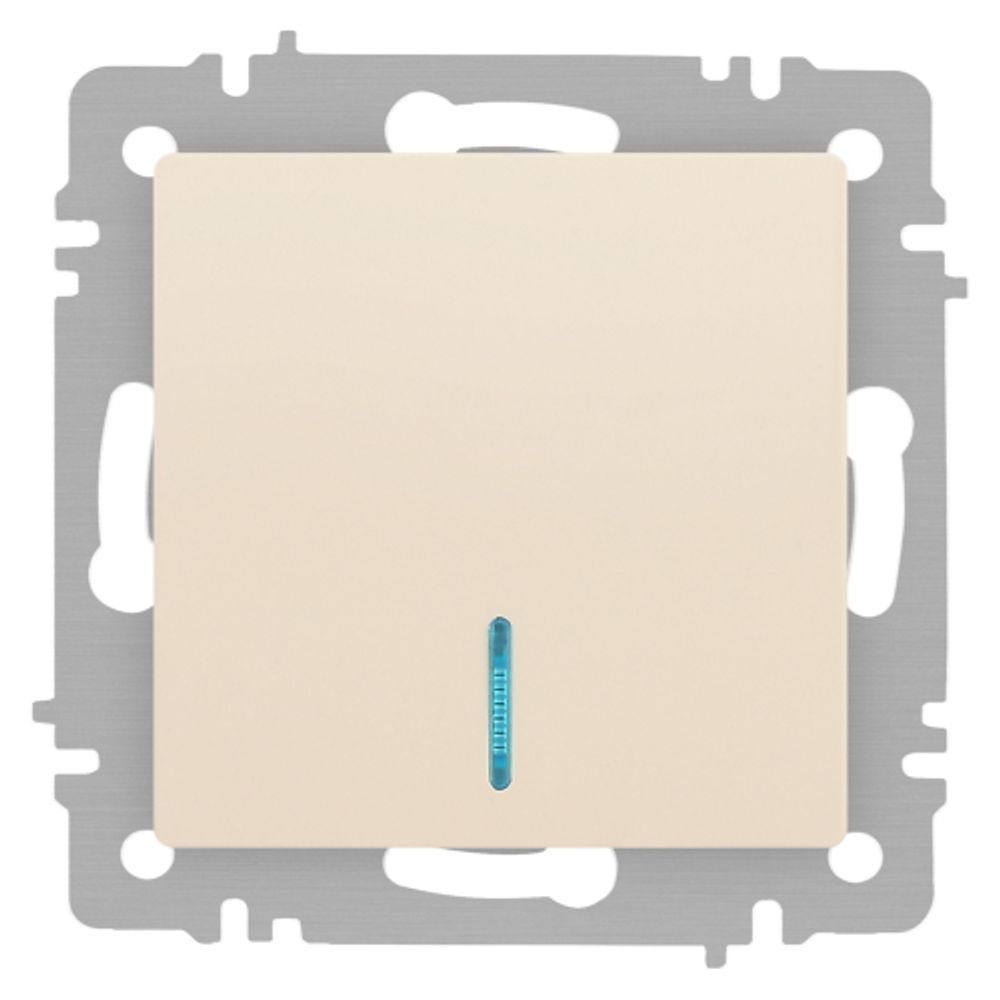 Выключатель Intro Accent 6-102-02 с подсветкой, 10А-250В, IP20, СУ, AL/CU, слоновая кость | Intro