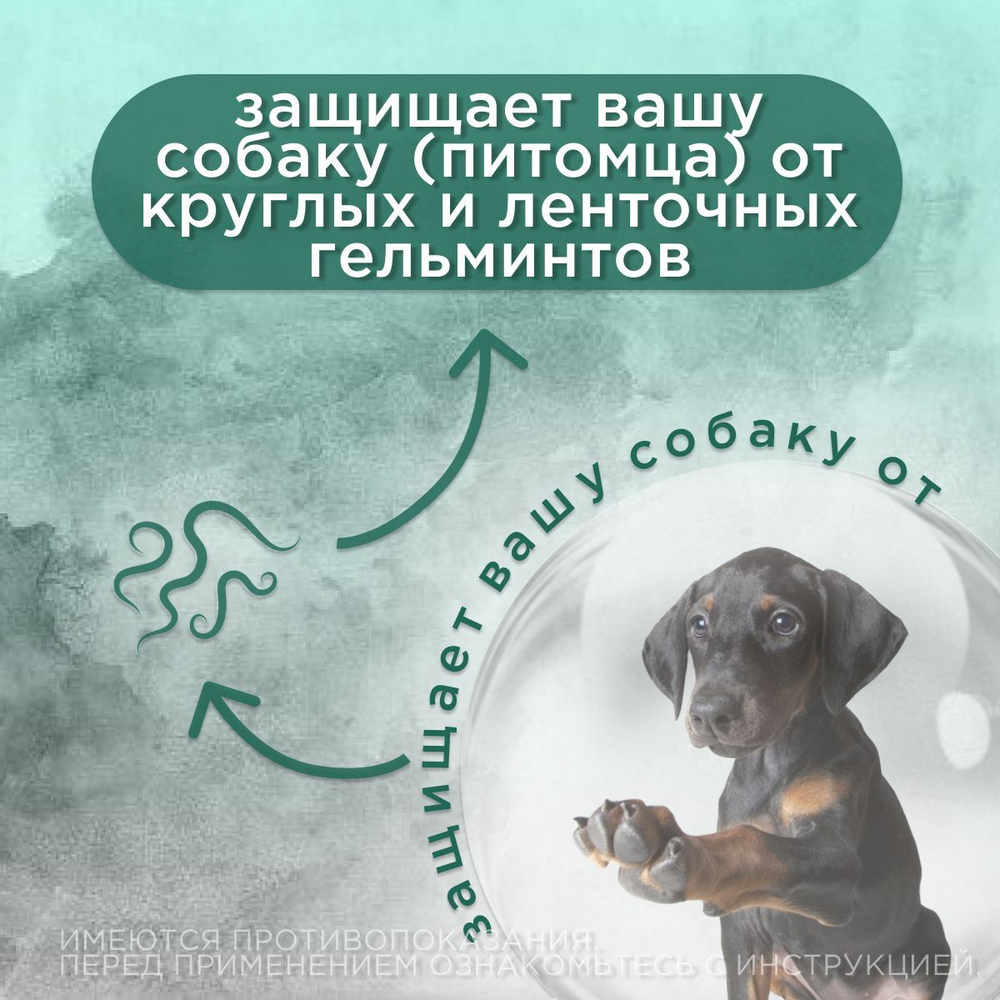 Таблетки от гельминтов для собак средних пород со вкусом мяса Дехинел Плюс (KRKA), 10таб. Фебантел/Пирантел/Празиквантел